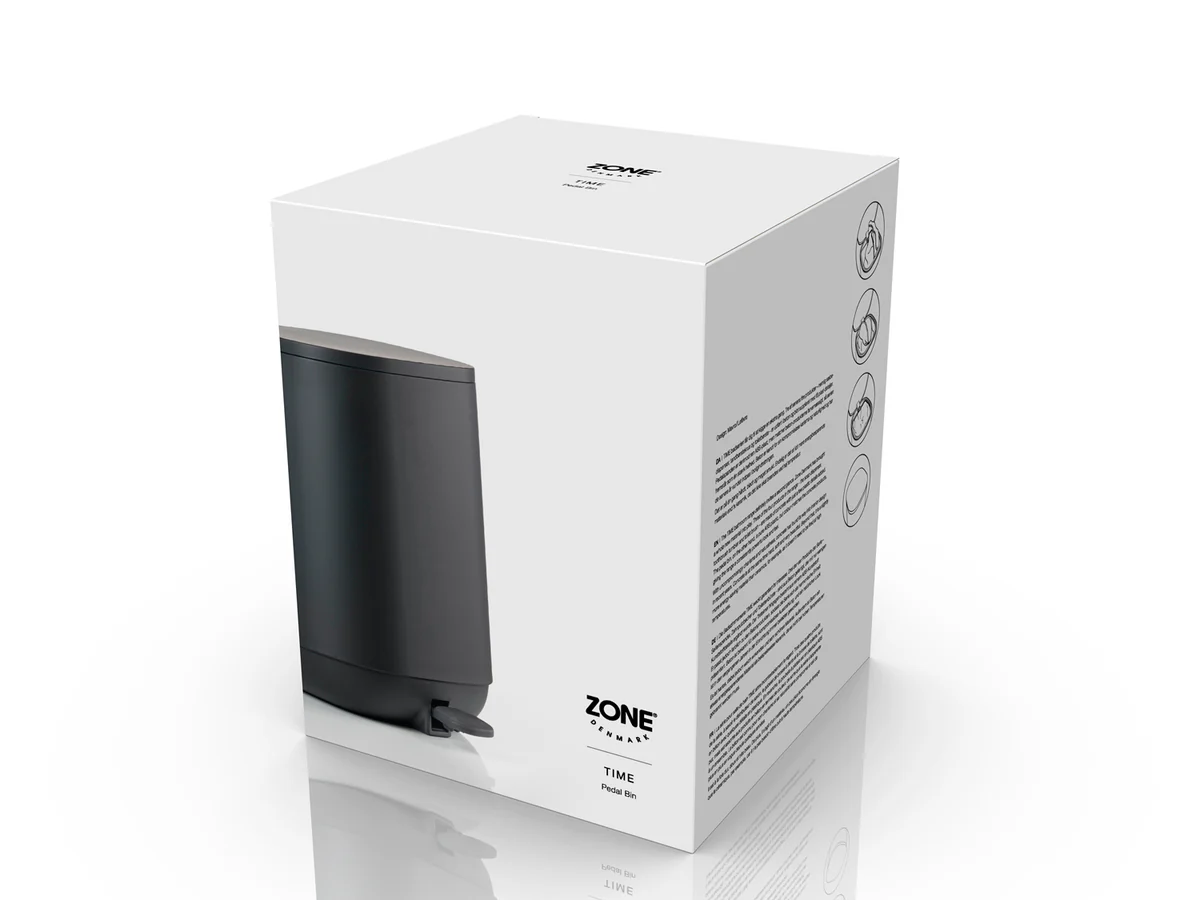 Poubelle à pédale TIME en abs Noir Zone Denmark